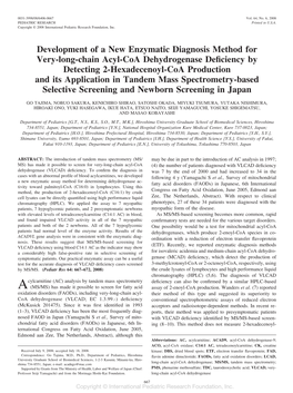 Development of a New Enzymatic Diagnosis Method for Very-Long