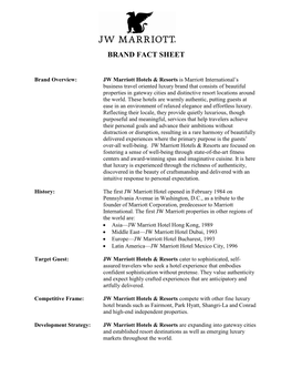 Brand Fact Sheet