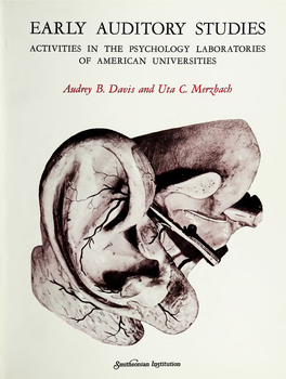 Early Auditory Studies Activities in the Psychology Laboratories of American Universities