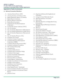 NSFHP-21-INFRA21 FY 2021 INFRA Grants Application Columbus Crossroads Phase 4 INFRA Application Appendix M: Public Involvement A