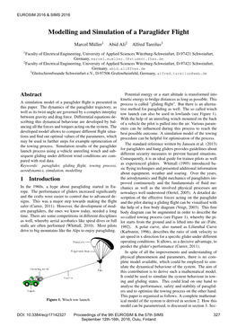 Modelling and Simulation of a Paraglider Flight