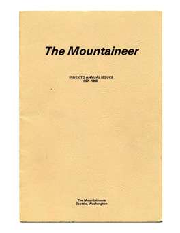 Mountaineer INDEX 1967-1980
