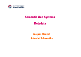 Semantic Web Systems Metadata