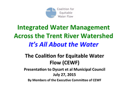 Integrated Water Management Across the Trent River Watershed