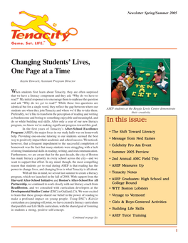 In This Issue: Changing Students' Lives, One Page at a Time