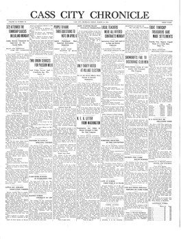 Cass City C Hronigle Volume 48, Number 48., Cass City, Michigan, Friday, March 13, 1931