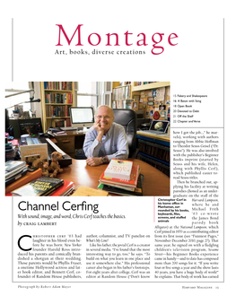 Channel Cerfing Rounded by His Books, Michael Frith Keyboards, Files, ’63 Co-Wrote with Sound, Image, and Word, Chris Cerf Teaches the Basics