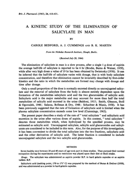 Salicylate in Man by Carole Bedford, A