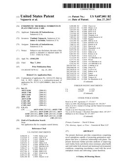 United States Patent (10) Patent No.: US 9,687,001 B2 Vujanovic Et Al