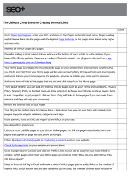 The Ultimate Cheat Sheet for Creating Internal Links