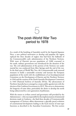 The Post–World War Two Period to 1978
