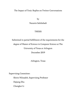 The Impact of Toxic Replies on Twitter Conversations by Nazanin