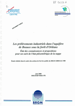 Les Prélèvements Industriels Dans L'aquifère De Beauce Sous La Forêt D