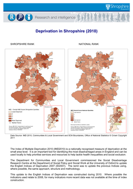 Deprivation in Shropshire (2010)