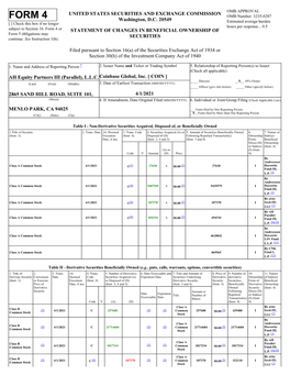 FORM 4 OMB Number: 3235-0287 Washington, D.C