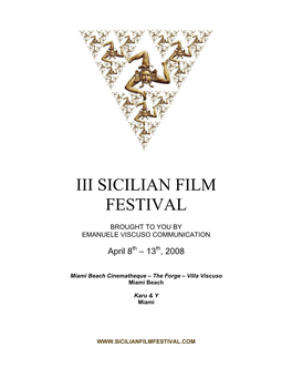 Iii Sicilian Film Festival