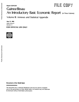 Guinea-Bissau an Introductory Basic Economic Report (In Three Volumes)