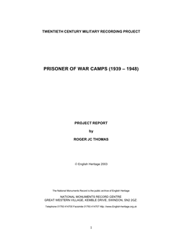 Prisoner of War Camps (1939-1948)