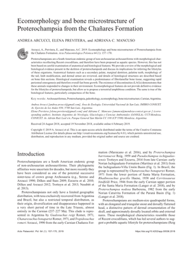 Ecomorphology and Bone Microstructure of Proterochampsia from the Chañares Formation