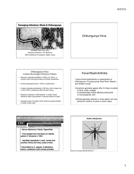 Chikungunya Virus Fever/Rash/Arthritis