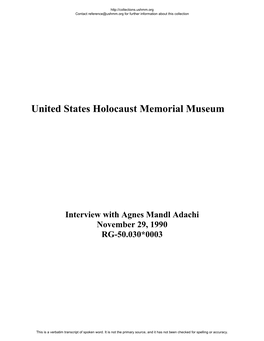 USHMM Finding