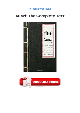 Epub Books Xunzi: the Complete Text