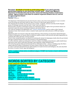 05-26-13 NSA Surveillance Word List