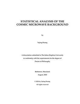 Statistical Analysis of the Cosmic Microwave Background