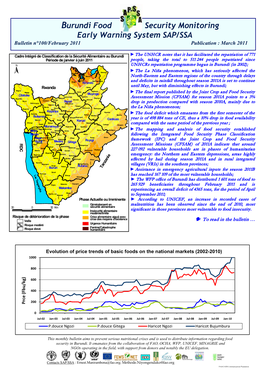Burundi Food Security Monitoring Early Warning System SAP/SSA Bulletin N° 100/February 2011 Publication : March 2011