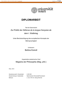 Diplomarbeit