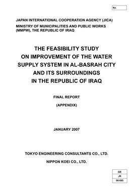 The Feasibility Study on Improvement of the Water Supply System in Al-Basrah City and Its Surroundings in the Republic of Iraq