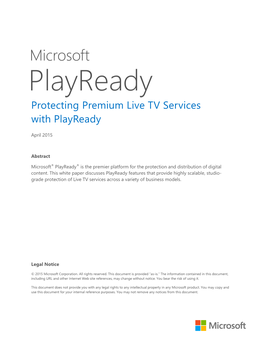 Protecting Premium Live TV Services with Playready