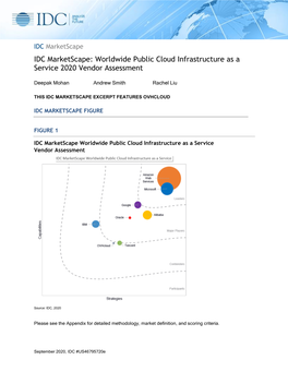 IDC Marketscape: Worldwide Public Cloud Infrastructure As a Service 2020 Vendor Assessment