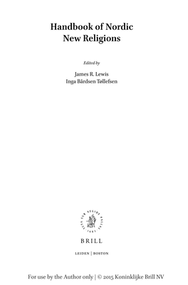 Handbook of Nordic New Religions