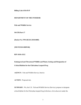 Designate Critical Habitat for The