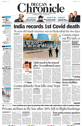 India Records 1St Covid Death