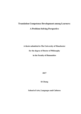 Translation Competence Development Among Learners: A