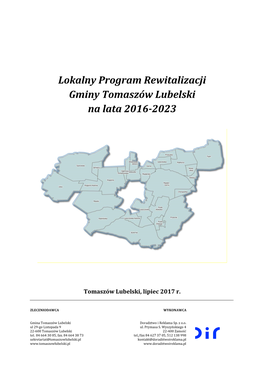 Lokalny Program Rewitalizacji Gminy Tomaszów Lubelski Na Lata 2016-2023
