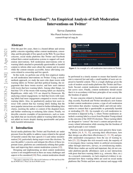 Arxiv:2101.07183V2 [Cs.SI] 13 Apr 2021 Tially Harmful Information