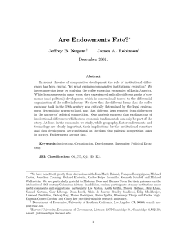 Are Endowments Fate?