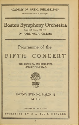 Boston Symphony Orchestra Concert Programs, Season 36,1916