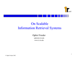 On Scalable Information Retrieval Systems