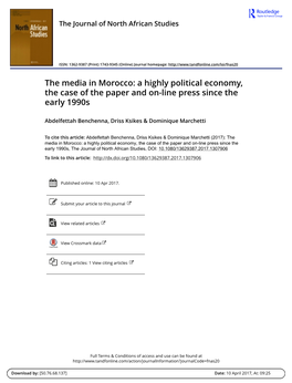 A Highly Political Economy, the Case of the Paper and On-Line Press Since the Early 1990S