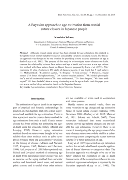 A Bayesian Approach to Age Estimation from Cranial Suture Closure in Japanese People