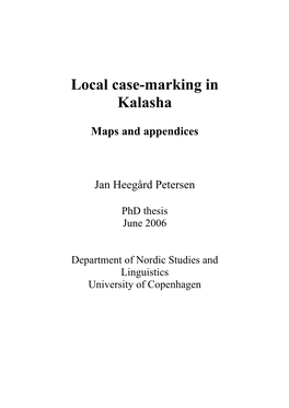 Local Case-Marking in Kalasha