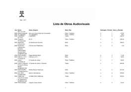 Lista De Obras Audiovisuais