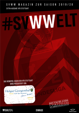 Svww Magazin Zur Saison 2019/20 Extra-Ausgabe Vfb Stuttgart #Svwwelt