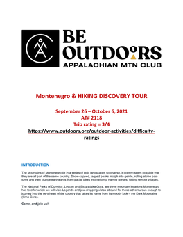 Montenegro & HIKING DISCOVERY TOUR