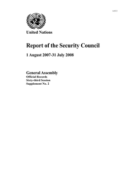 Report of the Security Council