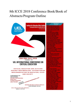 8Th ICCE 2018 Conference Book/Book of Abstracts/Program